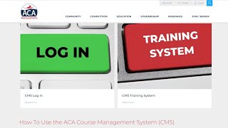 American Canoe Association (ACA) - Course Management System (CMS) Module