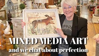 Spring Hare Mixed  Media Project : the Process and We Chat About Perfect/Imperfect Projects