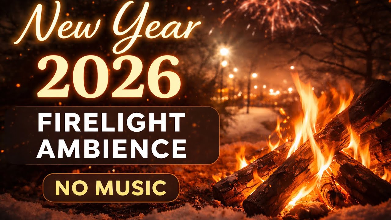 New Year 2026 Firelight Ambience 🔥 Real Street & Fire Sounds ,No Music.