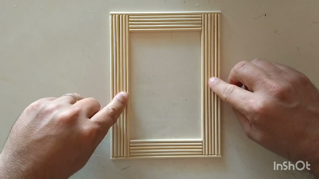 como fazer porta retrato com palito de churrasco