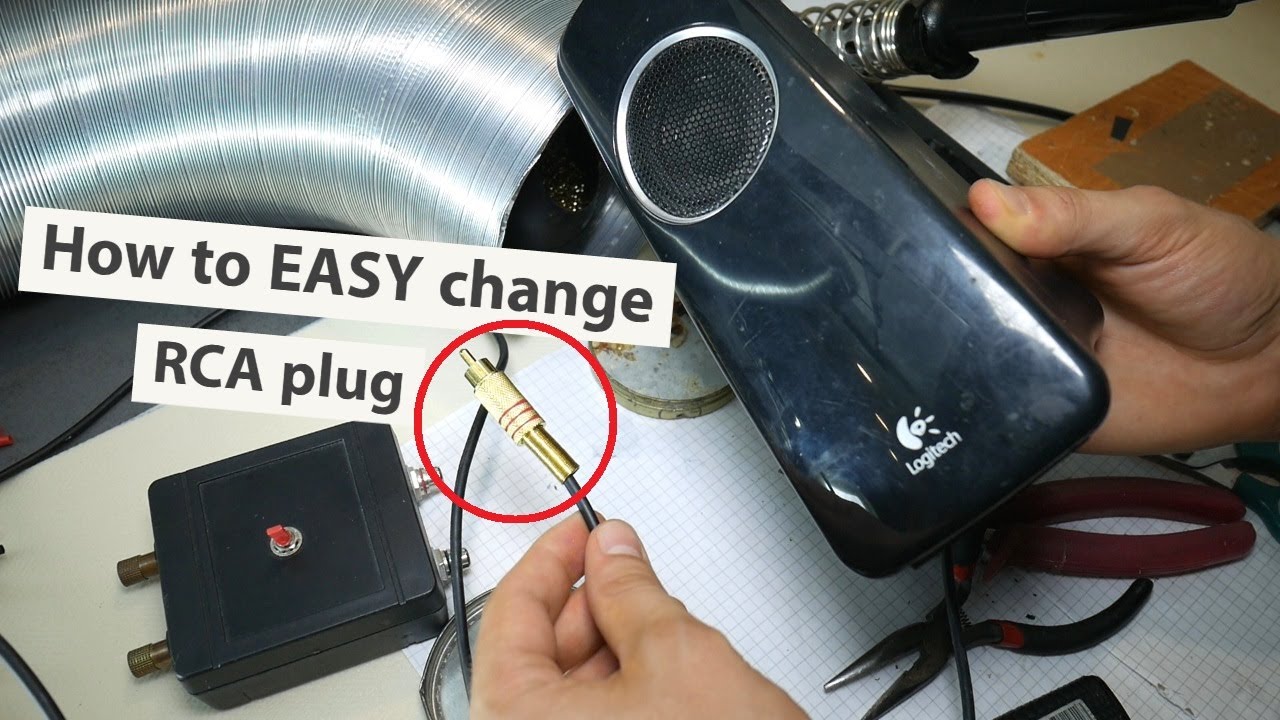 binding opskrift Regenerativ How to EASY Change RCA plug [Logitech speaker cable] - YouTube