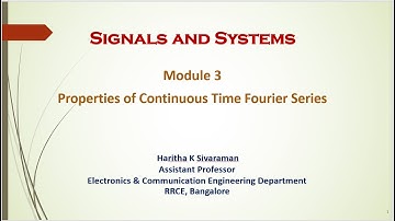 Signals & Systems       Properties Of CTFS