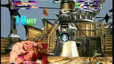 MvC2 Online (360): Brett (Aku/Tha/Spid) vs FuzzyMooChicken (Jin/Tron/Gief) 1 .:5.12.10:.