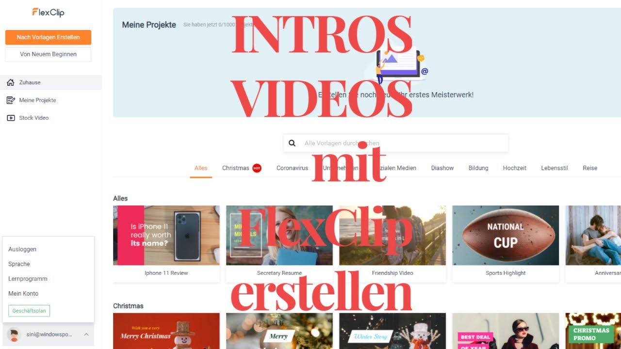 Intros & Videos einfach erstellen mit FlexClip YouTube