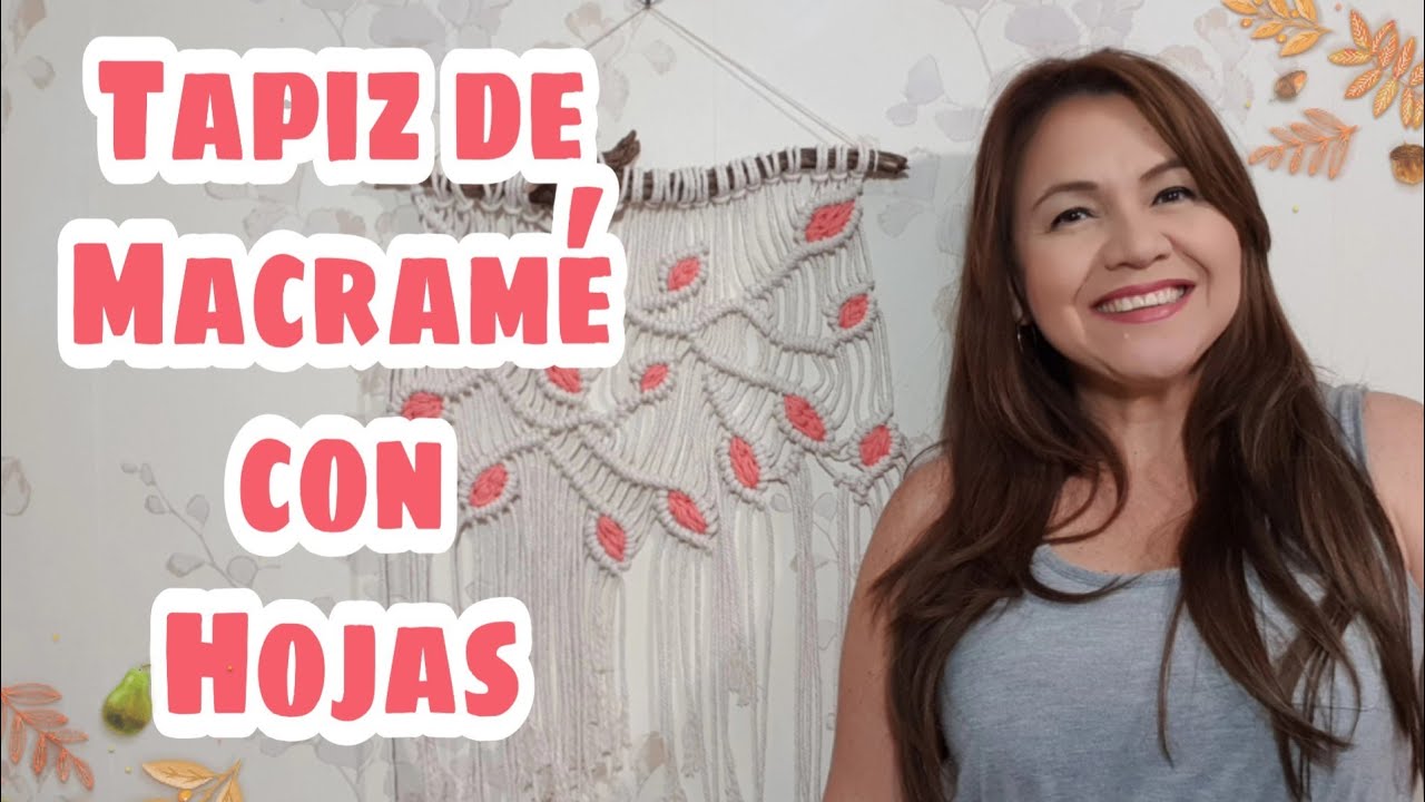 Tapiz de Macramé con Hojas🌿🌿