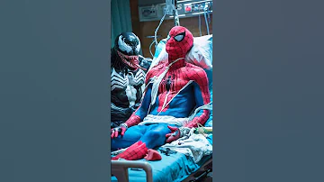 spiderman and venom😱 both friends are 🥊 fighting with thanos 💥 Avengers vs DC #marvel #avengers #dc