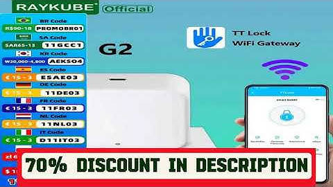 A must-have product! RAYKUBE G2 Gateway For TT Lock APP Bluetooth Smart Electronic Door Lock Wifi