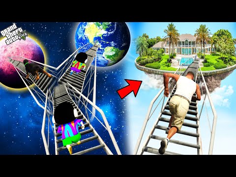 GTA 5 : Franklin Shinchan & Pinchan Found Secret Ladders To Heaven & Space In GTA 5 !