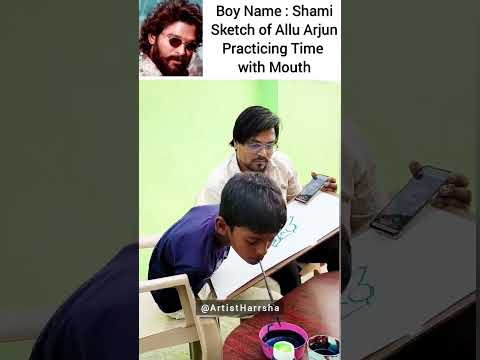 Crazy Allu Arjun Painting | Best Mouth Drawing | #alluarjun | #painting | #pushpa2 | Harrsha Artist