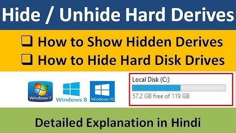 Hide & Show Hard Disk Drives  in computer laptop in Hindi