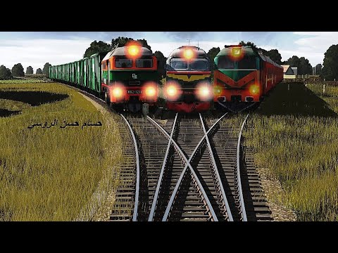 crazy forked railway crossing |  3 Trains on One Track Train Simulator