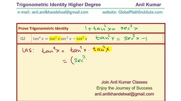 Higher Order Trigonometric Identities Prove Using Pythagorean Identity MCR3U
