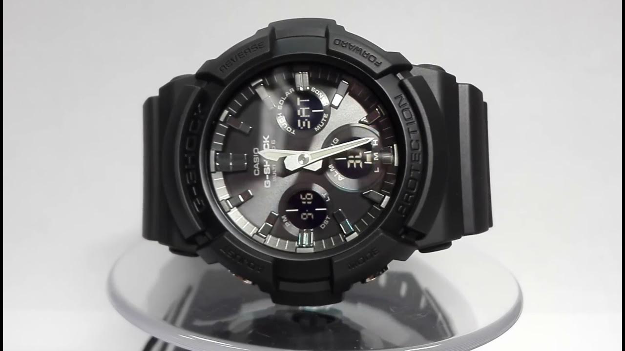 Casio G-Shock GAW-100B-1AER solar radio control video 2017 YouTube watch 