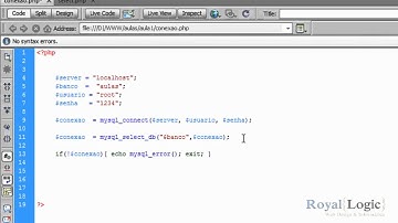 AULA 001 PHP & MYSQL - ROYAL { LOGIC }