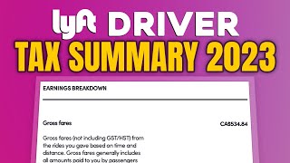 How to Read Lyft Tax Summary 2023 in Canada | Calculate Lyft Driver Earnings and Deductions