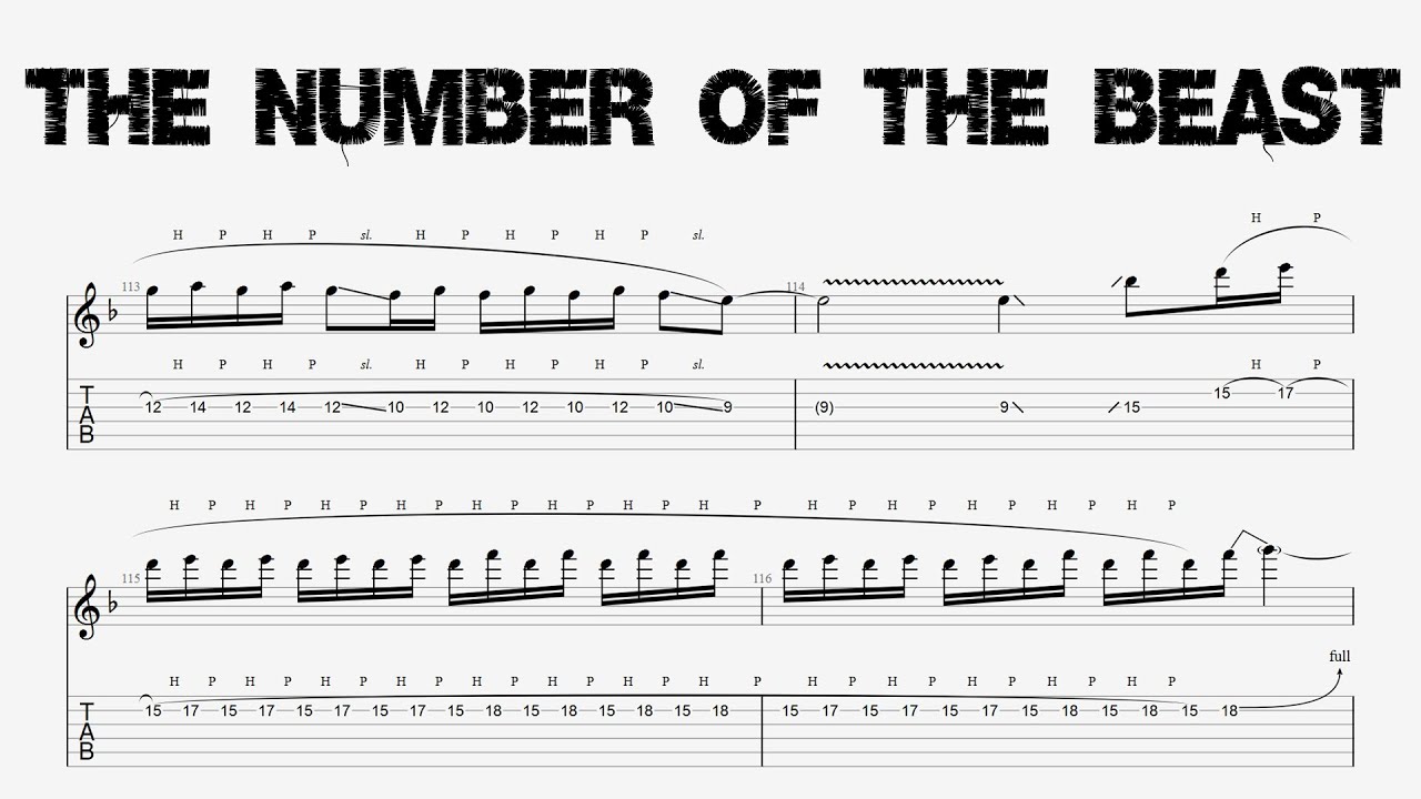 Iron Maiden - THE NUMBER OF THE BEAST - Guitar Solos Tutorial (Tab