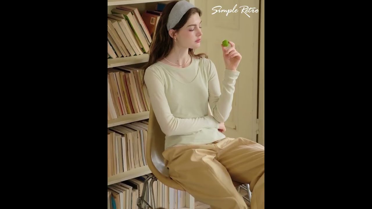 Simple Retro Teagan Round Neck Lyocell Wool Top 2025 Pre Fall