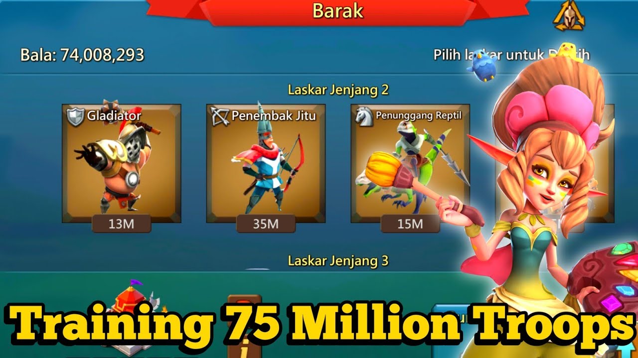 Boost Troops 75M Pasukan!! Rally Traps K1740 - Lords Mobile Indonesia