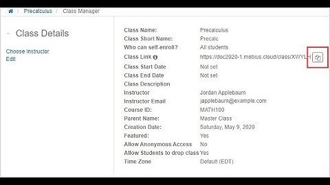 Share my Class Link | Möbius Video Guides by DigitalEd