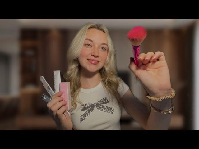 ASMR Valentines Sleepover💝 | Playing w/ Your Hair, Doing Your Makeup, Nails, & More!