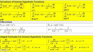 7 10B Cal2  Inverse Hyperbolic Functions Part 2 of 2