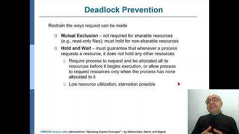 CMPE322 (Operating Systems): Ch7, Part 2 - Deadlock Prevention