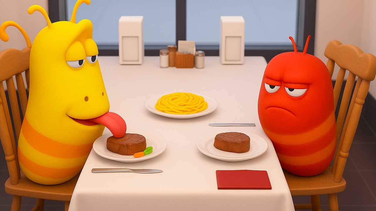 LARVA 2025 | Steak Food | CARTOON MOVIE FOR LIFE |THE BEST OF CARTOON | YELLOW & RED @SMToonSurprise