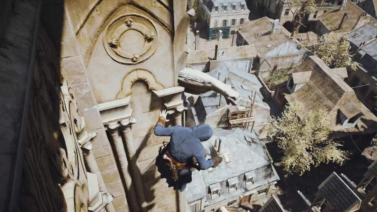 Assassin's Creed Unity Notre Dame Controlled Decent - YouTube