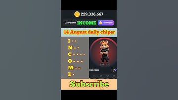 Hamster Kombat Daily Cipher 14 August || 14 August  daily cipher code hamster kombat #hamsterkombat​