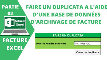 Générer un duplicata de facture sur Excel à l