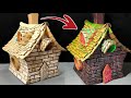 DIY Witch House Using Cardboard • How to make Fairy Garden House • House Tutorial