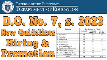 The New Hiring and Promotion | DepEd Order No 7 S. 2023