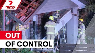 Residents shaken after car smashes through bus stop and into Reservoir home | 7NEWS