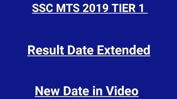SSC MTS 2019 Tier 1 Result Date