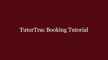 TutorTrac Booking Tutorial