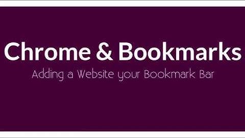 how to Add a Website to your Bookmark Bar in Chrome