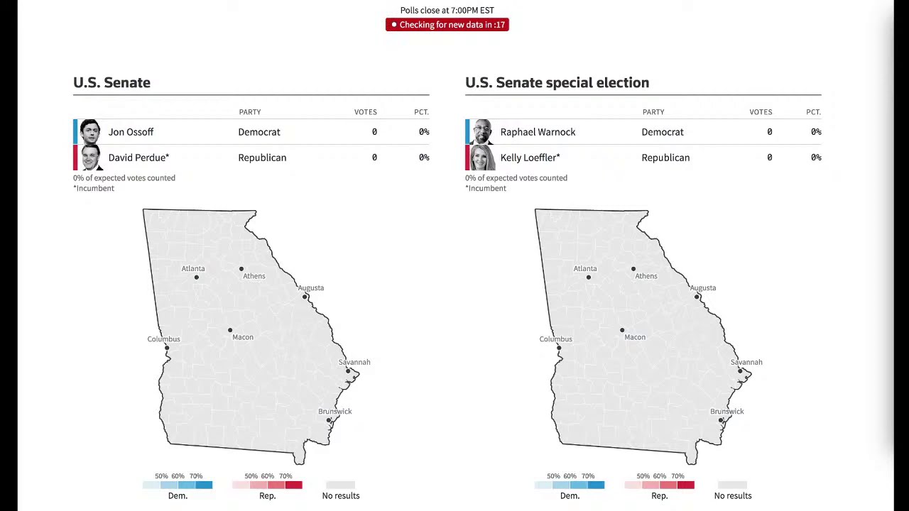 Georgia Senate Election: Live Map and Results