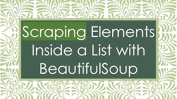 Scraping Elements Inside a List with BeautifulSoup
