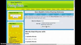 Online Rhyming Dictionaries