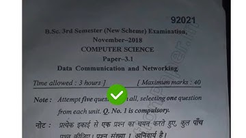 [2018] Mdu BSc CS 3rd Sem Data Communication & Networking Question Paper #MduQuestionPaper