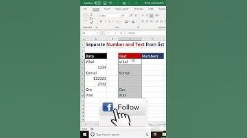 Separate text and numbers from list or range #shorts #excel #vikominstitute #youtubeshorts