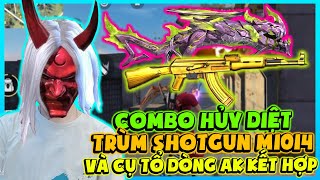 (FREE FIRE) KẾT HỢP M1014 LONG TỘC VÀ AK VÀNG RÒNG 9999, SIÊU PHẨM 3 VIÊN AK 3 MẠNG LỖI DAME ĐỎ