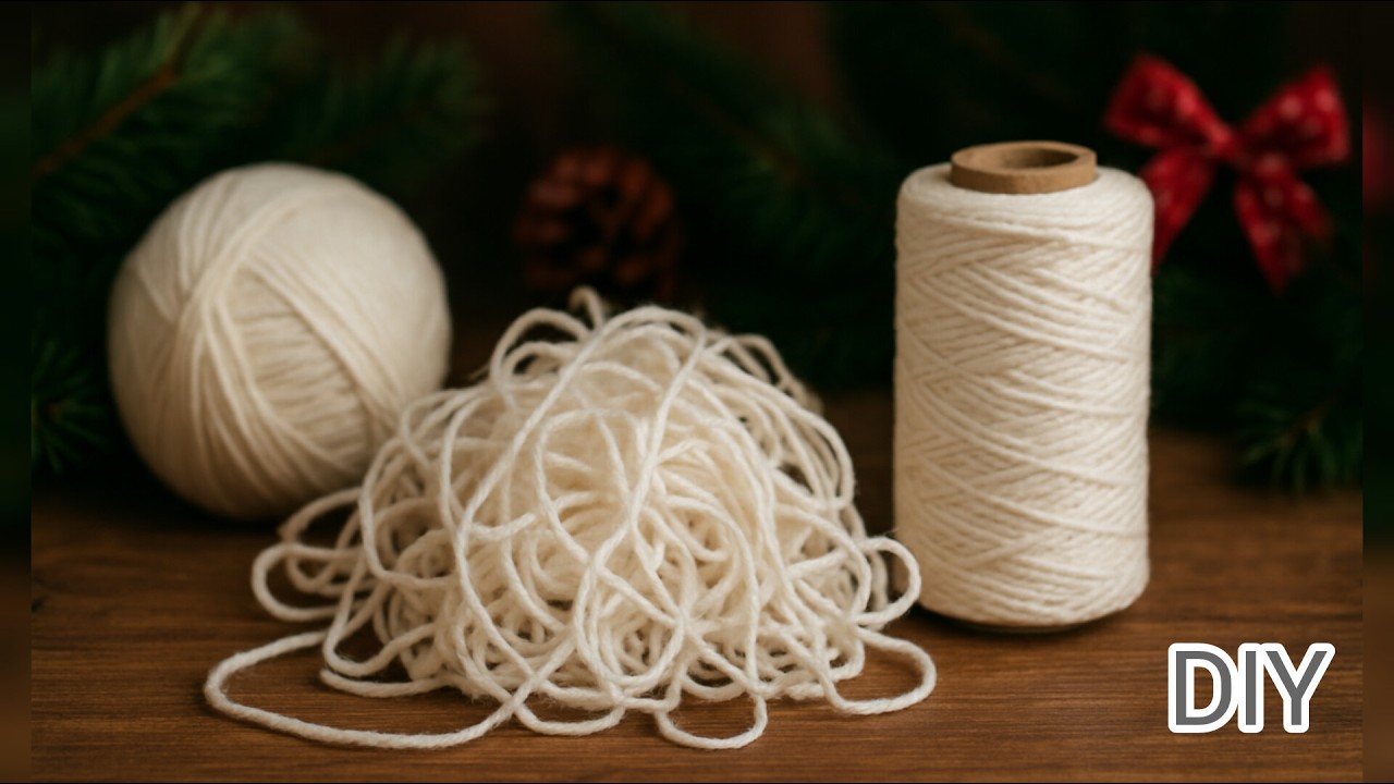 ✨ White Thread Magic 🧶🎄 DIY New Year's Ideas!