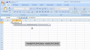 Excel 2007 Funktionen: Und