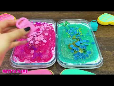 PINKvsMINT?Mixing random into GLOSSY slime!Satisfying Slime Video #263 #slime #الشعب_الصيني_ماله_حل