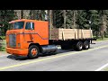 BeamNG Drive - Set-Back Front Axle Flatbed Truck Transporting Wood Planks