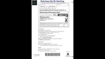 Edexcel - GCSE 9-1 Mathematics - November 2024 - Paper 1H - Solutions By Mr Harding