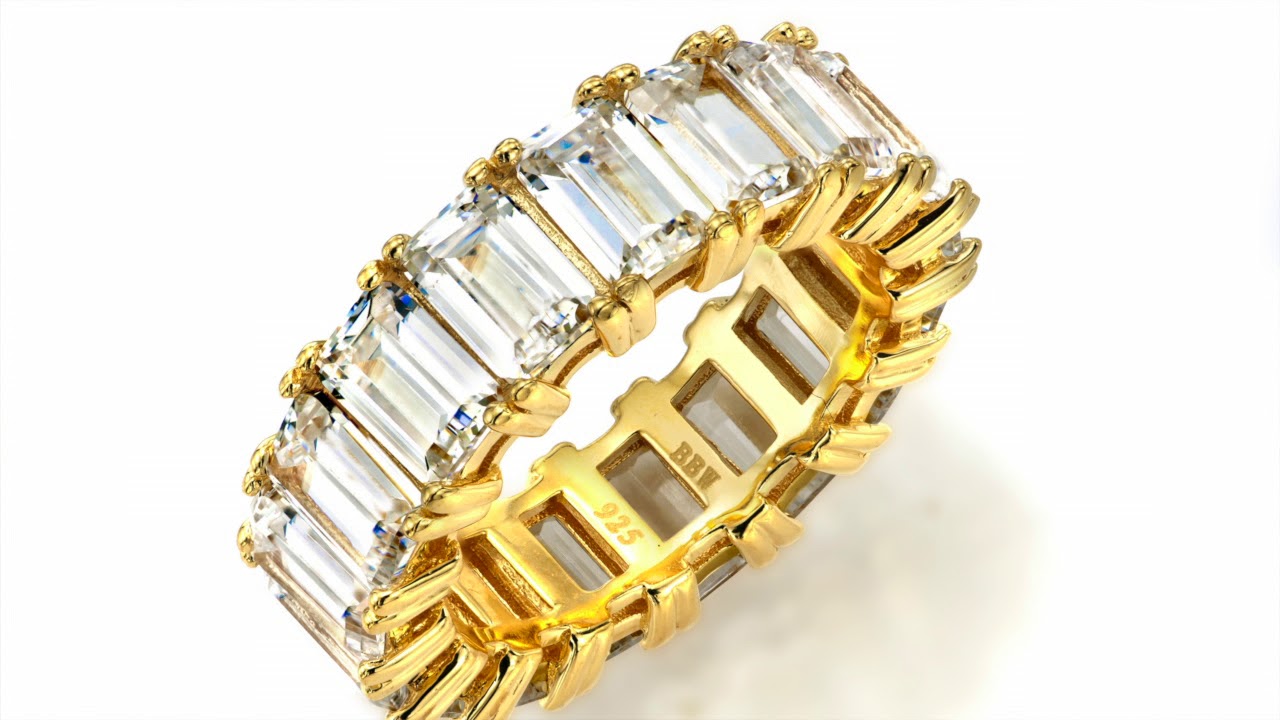アクセサリー ELEMENT Eternity Ring - Gold Huitan Fashion Gold Color Wedding Rings Women Full Paved