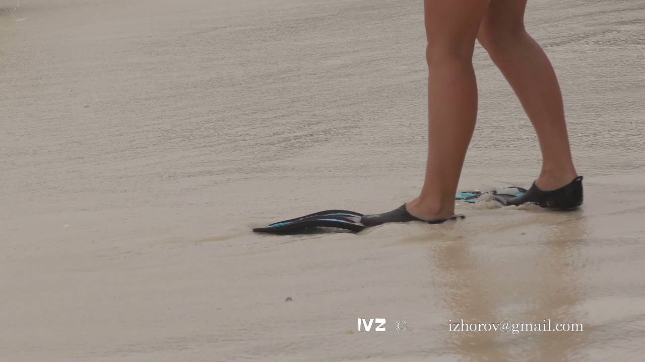 For the first time put on flippers YouTube