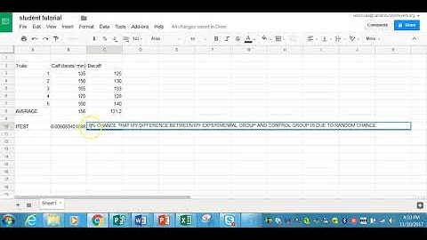 How to run a ttest using google sheets